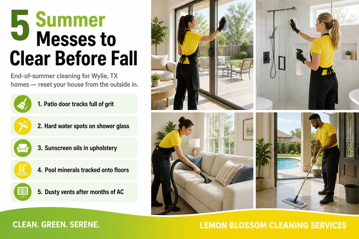 End-of-summer cleaning for Wylie TX homes - 5 summer messes to clear before fall - Lemon Blossom Cleaning Services