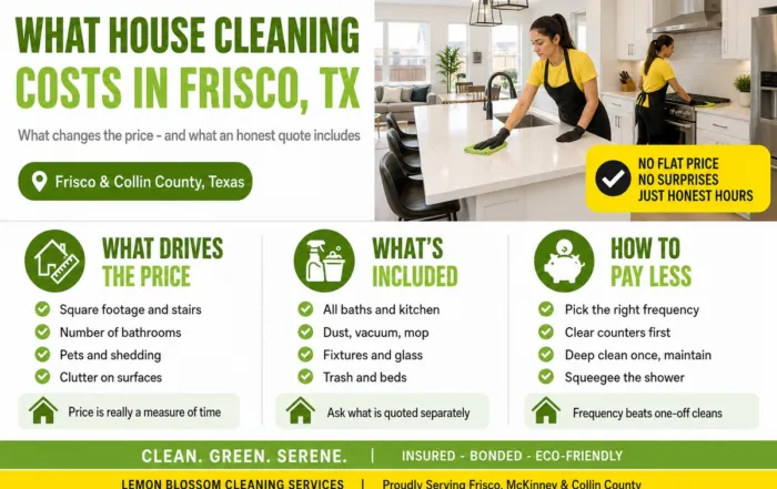 What house cleaning costs in Frisco TX - Lemon Blossom Cleaning Services