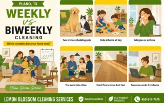 Weekly vs biweekly cleaning for Plano TX families - Lemon Blossom Cleaning Services